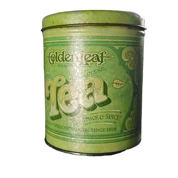 Vintage Ballanoff Fluffy Green Tin Storage Containers, Flour Sugar Coffee Tea - Picture 6 of 11